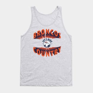 Bronco Country Lets Ride (Orange) Tank Top